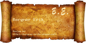 Bergner Erik névjegykártya